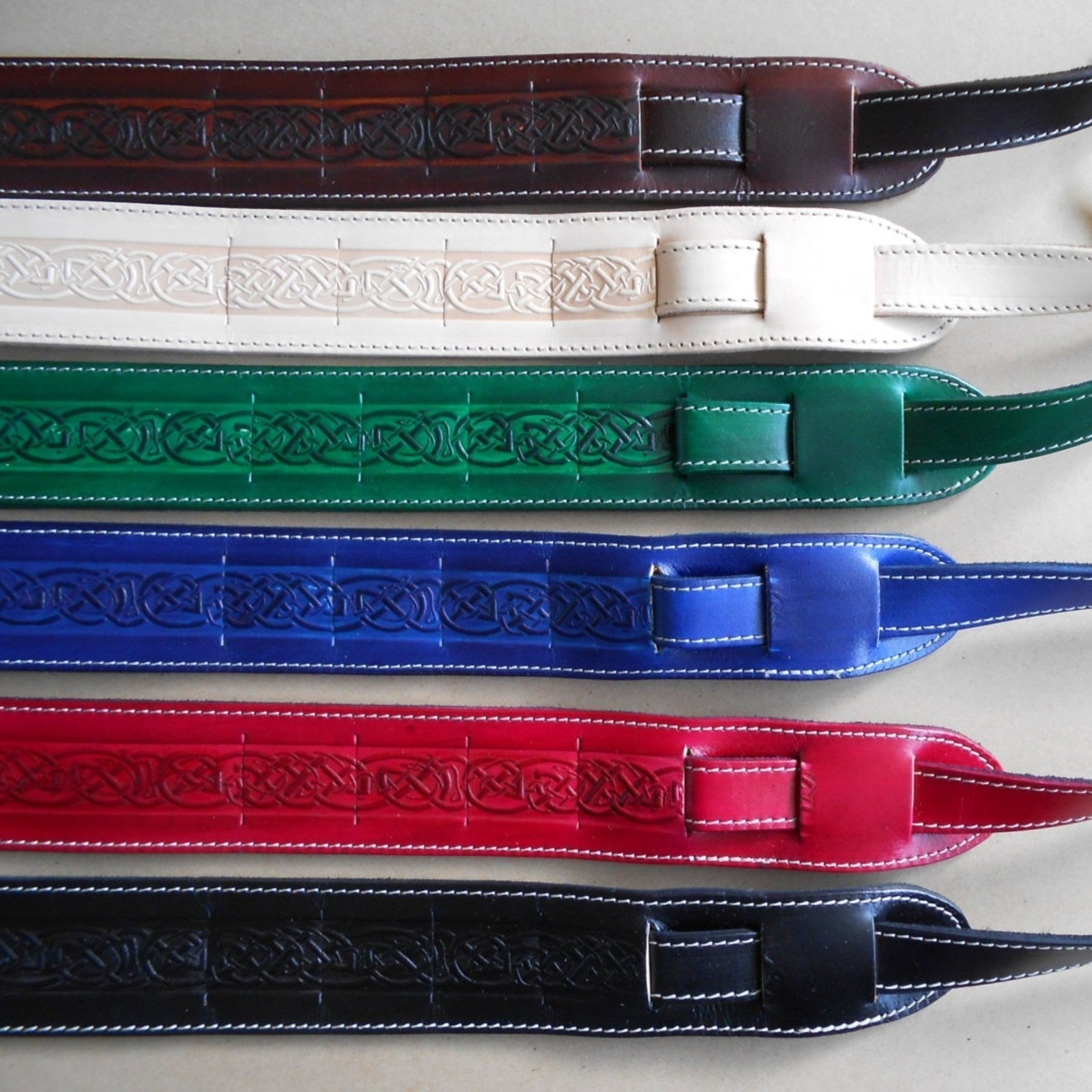 Leathergraft embossed leather guitar straps
