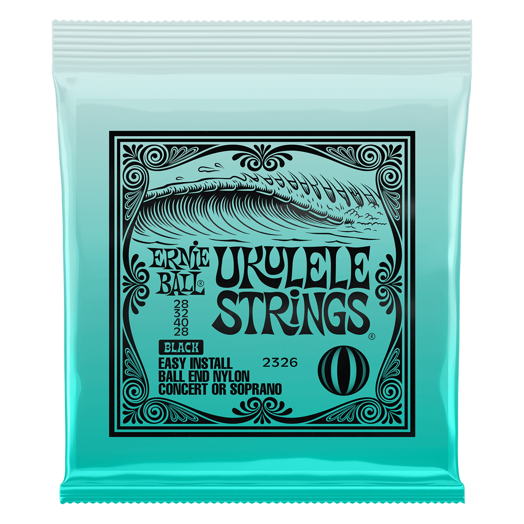 Ernie Ball Ukulele Strings. Black. For soprano or concert uke's. 2326